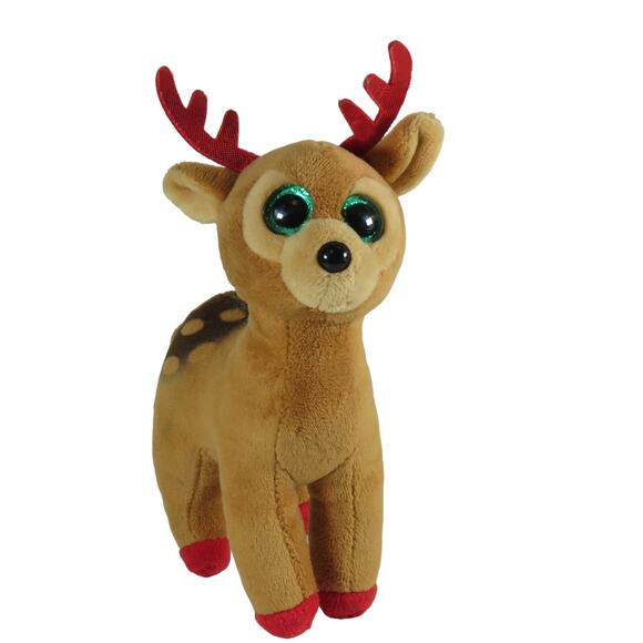Ty Beanie Baby Deer Tinsel Plush Stuffed Animal  2017 RARE - Picture 1 of 16